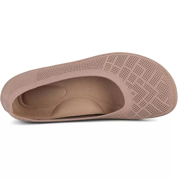 KBZone Women‘s Flat Shoes round Toe Knit Ballet Flat Comfort Dressy Flat Walking Shoes