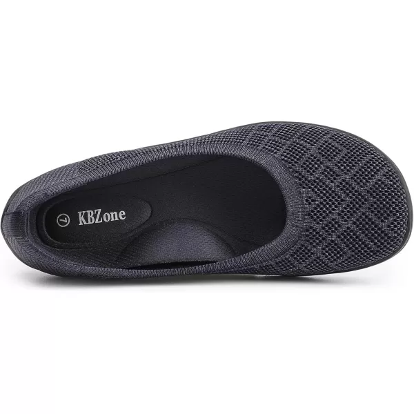KBZone Women‘s Flat Shoes round Toe Knit Ballet Flat Comfort Dressy Flat Walking Shoes