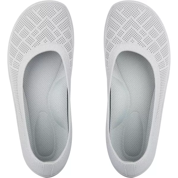 KBZone Women‘s Flat Shoes round Toe Knit Ballet Flat Comfort Dressy Flat Walking Shoes