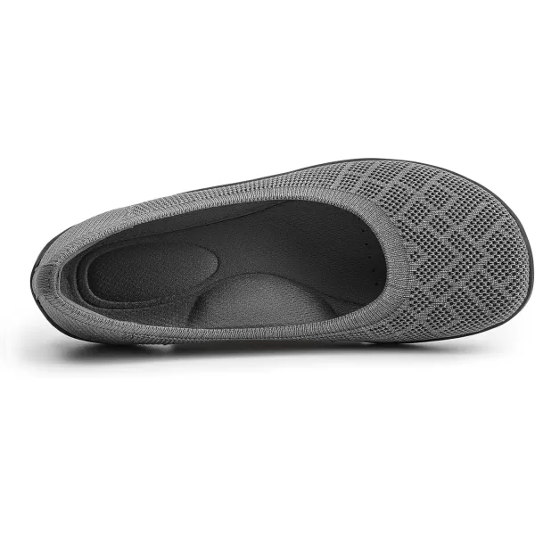 KBZone Women‘s Flat Shoes round Toe Knit Ballet Flat Comfort Dressy Flat Walking Shoes