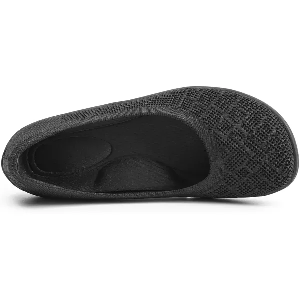 KBZone Women‘s Flat Shoes round Toe Knit Ballet Flat Comfort Dressy Flat Walking Shoes