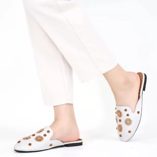 Mules for Women Flats Comfortable Slip on Shoes Closed Round Toe Womens Mules Casual Backless Loafers Slides