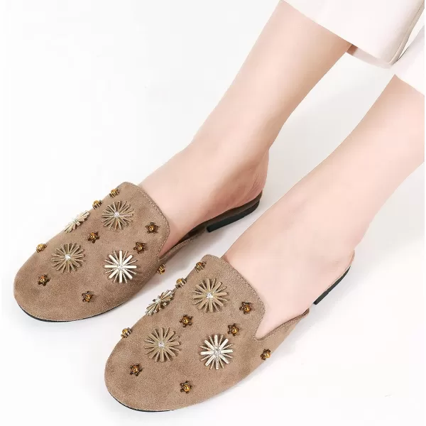 Mules for Women Flats Comfortable Slip on Shoes Closed Round Toe Womens Mules Casual Backless Loafers Slides