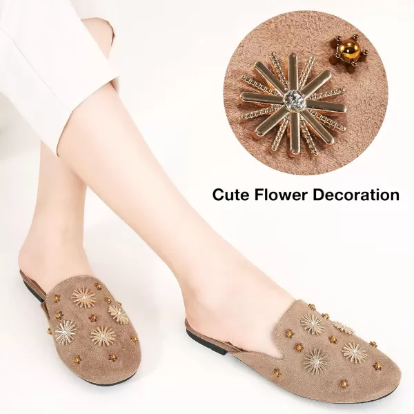 Mules for Women Flats Comfortable Slip on Shoes Closed Round Toe Womens Mules Casual Backless Loafers Slides