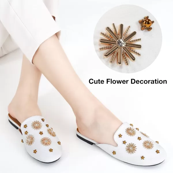 Mules for Women Flats Comfortable Slip on Shoes Closed Round Toe Womens Mules Casual Backless Loafers Slides