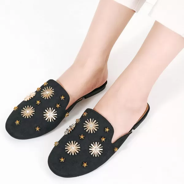 Mules for Women Flats Comfortable Slip on Shoes Closed Round Toe Womens Mules Casual Backless Loafers Slides
