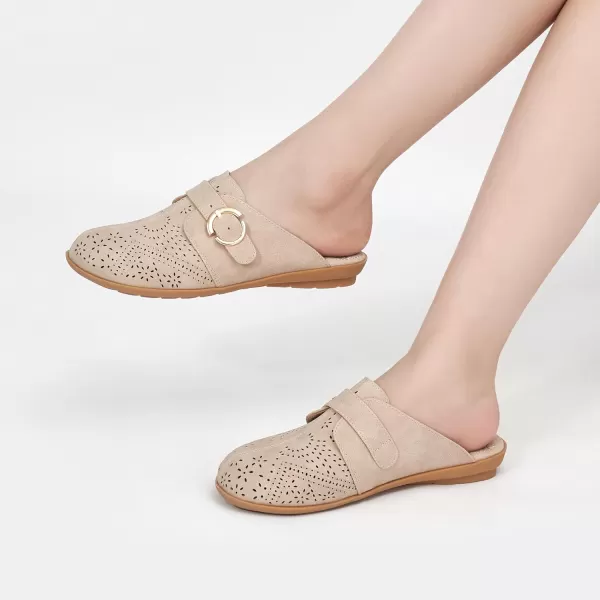 Mules for Women Flats Comfortable: Slip on Womens Mule Shoes Round Toe Backless Loafers Slides