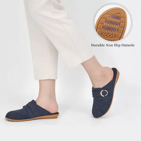 Mules for Women Flats Comfortable: Slip on Womens Mule Shoes Round Toe Backless Loafers Slides