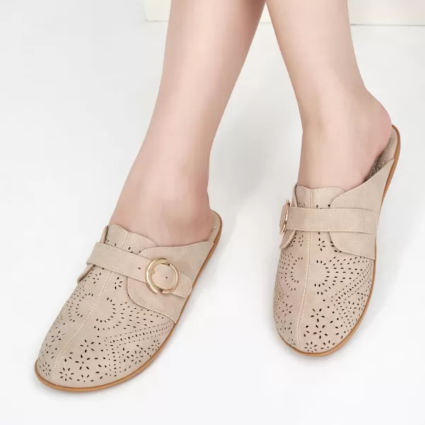 Mules for Women Flats Comfortable: Slip on Womens Mule Shoes Round Toe Backless Loafers Slides