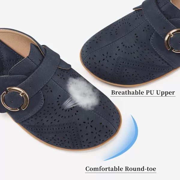 Mules for Women Flats Comfortable: Slip on Womens Mule Shoes Round Toe Backless Loafers Slides