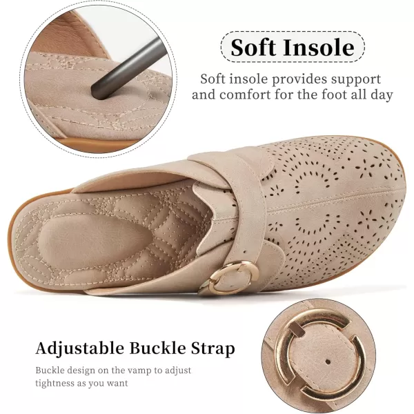 Mules for Women Flats Comfortable: Slip on Womens Mule Shoes Round Toe Backless Loafers Slides