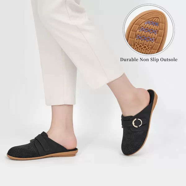 Mules for Women Flats Comfortable: Slip on Womens Mule Shoes Round Toe Backless Loafers Slides
