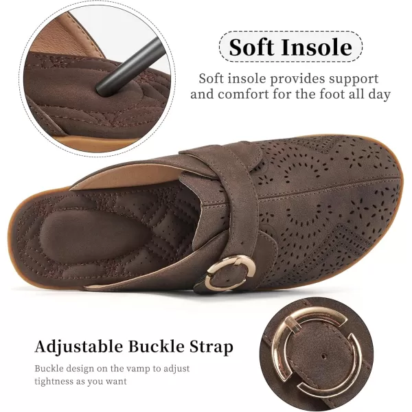 Mules for Women Flats Comfortable: Slip on Womens Mule Shoes Round Toe Backless Loafers Slides