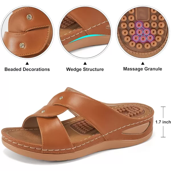 Sandals for Womens Wedge Shoes - Dressy Summer Womens Sandal Comfortable Casual Platform Beach Slides