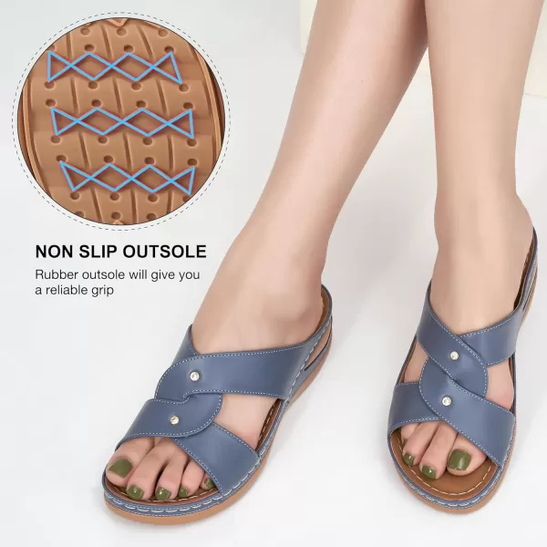 Sandals for Womens Wedge Shoes - Dressy Summer Womens Sandal Comfortable Casual Platform Beach Slides