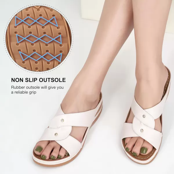 Sandals for Womens Wedge Shoes - Dressy Summer Womens Sandal Comfortable Casual Platform Beach Slides