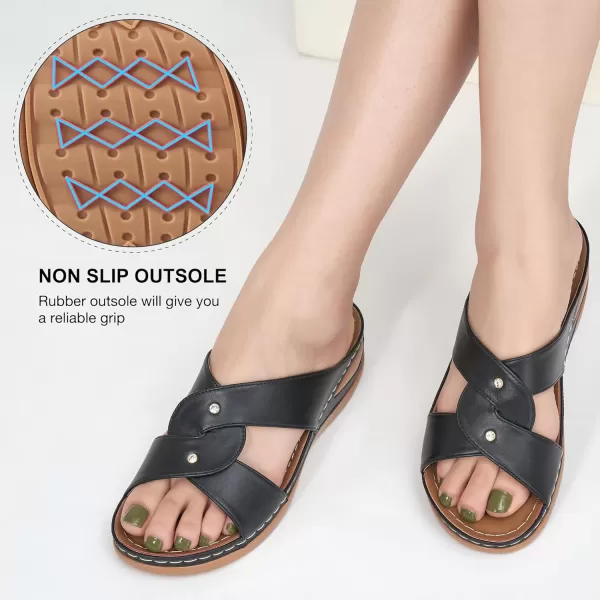 Sandals for Womens Wedge Shoes - Dressy Summer Womens Sandal Comfortable Casual Platform Beach Slides