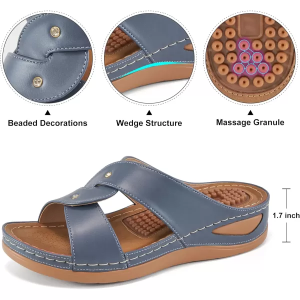 Sandals for Womens Wedge Shoes - Dressy Summer Womens Sandal Comfortable Casual Platform Beach Slides