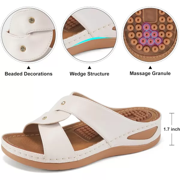 Sandals for Womens Wedge Shoes - Dressy Summer Womens Sandal Comfortable Casual Platform Beach Slides