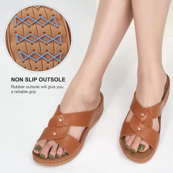 Sandals for Womens Wedge Shoes - Dressy Summer Womens Sandal Comfortable Casual Platform Beach Slides