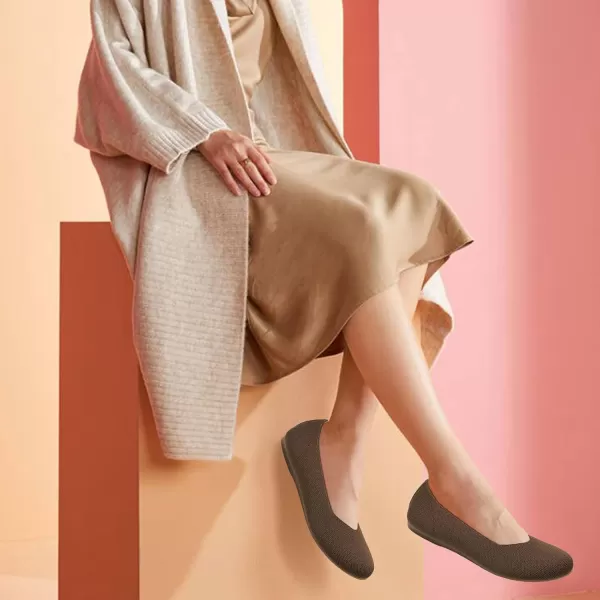 Women's Ballet Flat Dressy Casual Knit Shoes Round Toe Women Mesh Flats