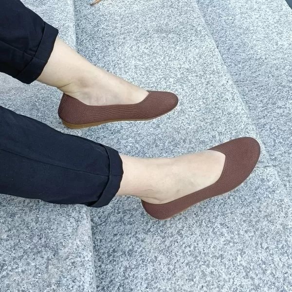 Women's Ballet Flat Dressy Casual Knit Shoes Round Toe Women Mesh Flats