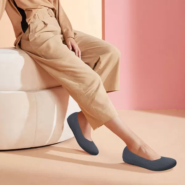 Women's Ballet Flat Dressy Casual Knit Shoes Round Toe Women Mesh Flats