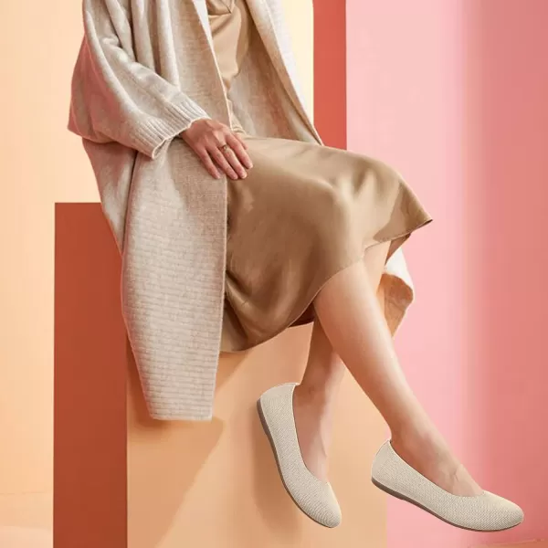 Women's Ballet Flat Dressy Casual Knit Shoes Round Toe Women Mesh Flats