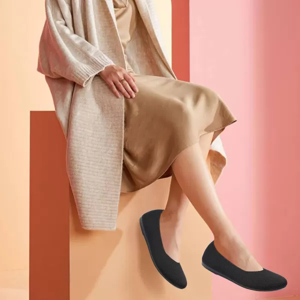 Women's Ballet Flat Dressy Casual Knit Shoes Round Toe Women Mesh Flats