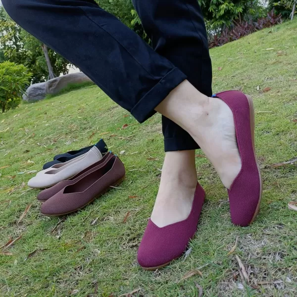 Women's Ballet Flat Dressy Casual Knit Shoes Round Toe Women Mesh Flats