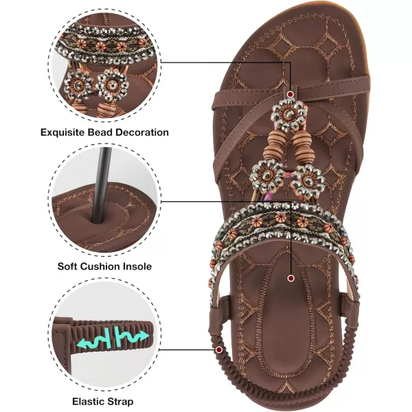 Womens Sandals Dressy Summer: Flat Shoes Comfortable Bohemian Elastic Ankle Strap Beach Walking Sandals for Women