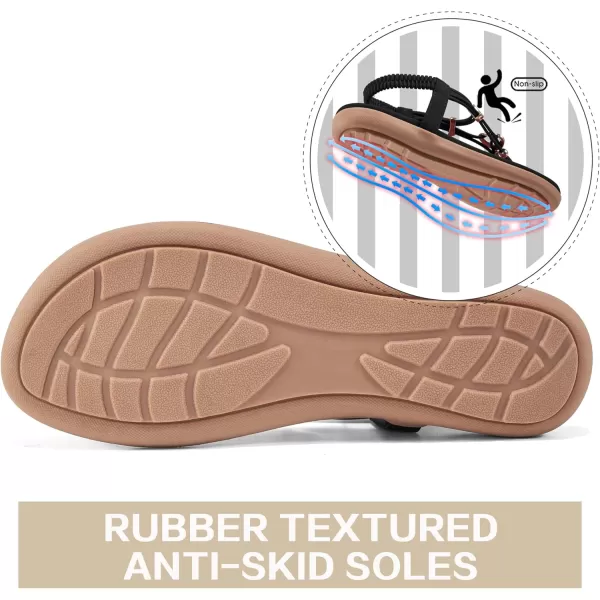 Women's Summer Sandals Beach Bohemian Beaded Ankle Walking Strap Casual Flip Flops Ladies Sexy Flats Comfortable Shoes