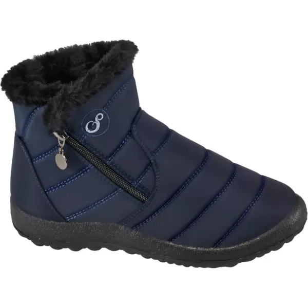 Alicegana Snow Boots for Women Winter: Warm Fur Lined Ankle Booties Comfortable Waterproof Slip On Lightweight Womens Boots