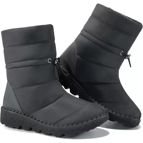 Alicegana Snow Boots for Women Winter: Warm Fur Lined Waterproof Slip on Comfortable Outdoor Womens Boots