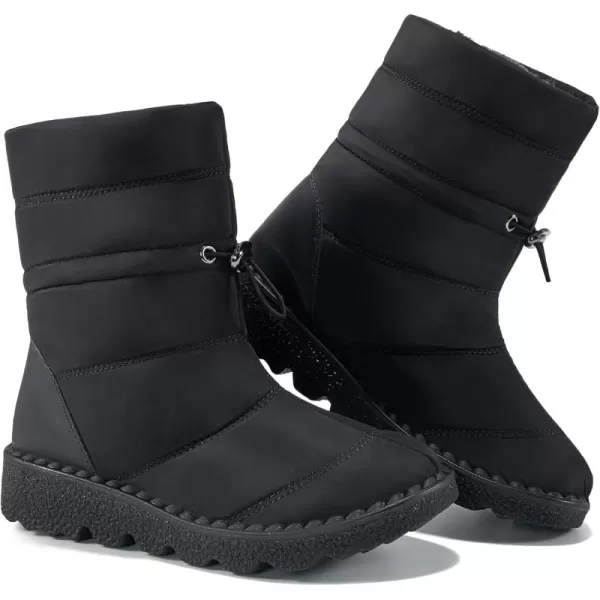 Alicegana Snow Boots for Women Winter: Warm Fur Lined Waterproof Slip on Comfortable Outdoor Womens Boots