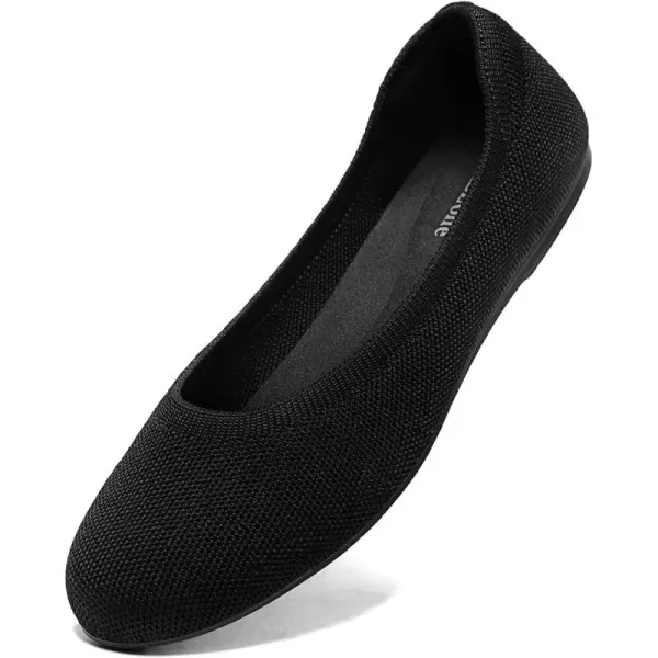 KBZone Women's Knit Ballet Flats Fashion Pointed Toe Walking Shoes Casual Slip-on Ballet Shoes