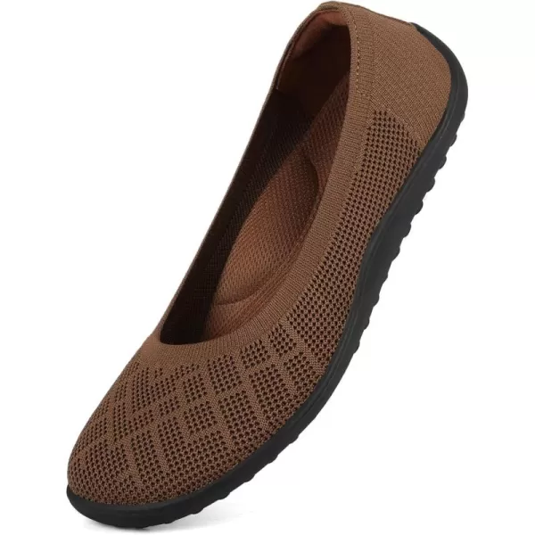 KBZone Women‘s Flat Shoes round Toe Knit Ballet Flat Comfort Dressy Flat Walking Shoes