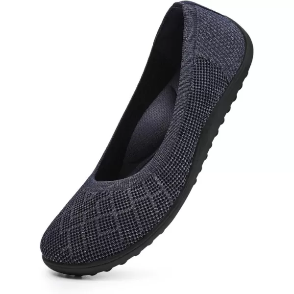 KBZone Women‘s Flat Shoes round Toe Knit Ballet Flat Comfort Dressy Flat Walking Shoes