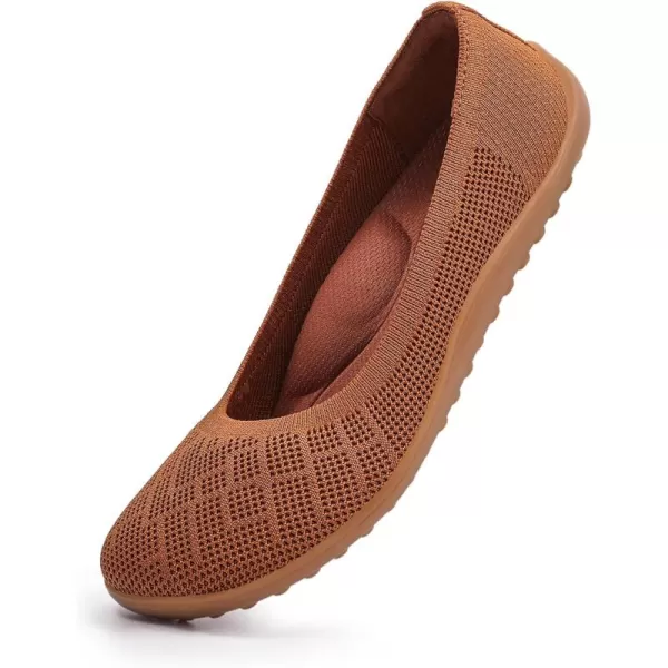KBZone Women‘s Flat Shoes round Toe Knit Ballet Flat Comfort Dressy Flat Walking Shoes