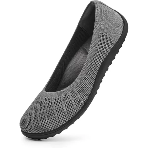KBZone Women‘s Flat Shoes round Toe Knit Ballet Flat Comfort Dressy Flat Walking Shoes