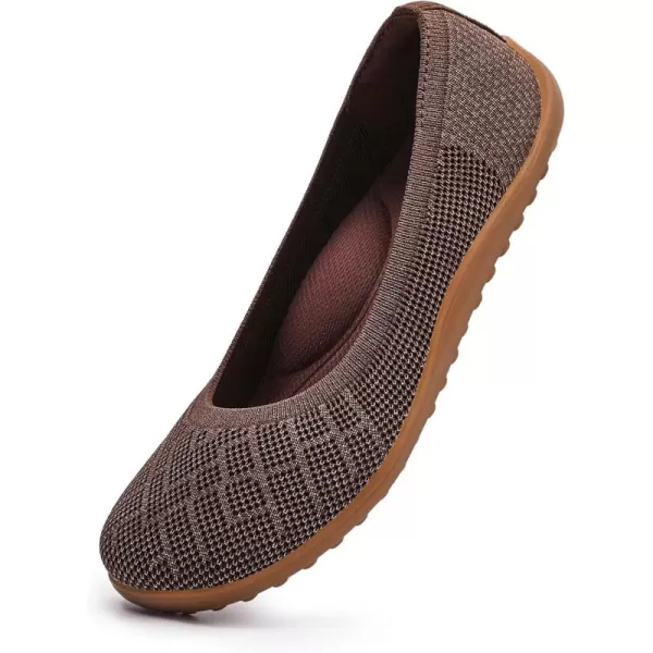 KBZone Women‘s Flat Shoes round Toe Knit Ballet Flat Comfort Dressy Flat Walking Shoes