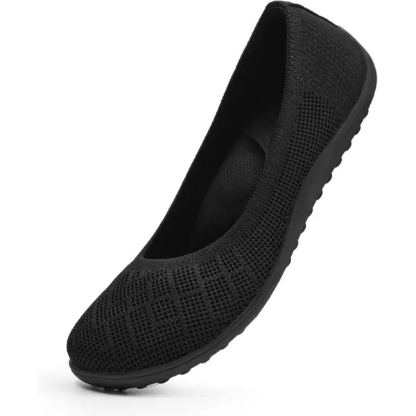 KBZone Women‘s Flat Shoes round Toe Knit Ballet Flat Comfort Dressy Flat Walking Shoes