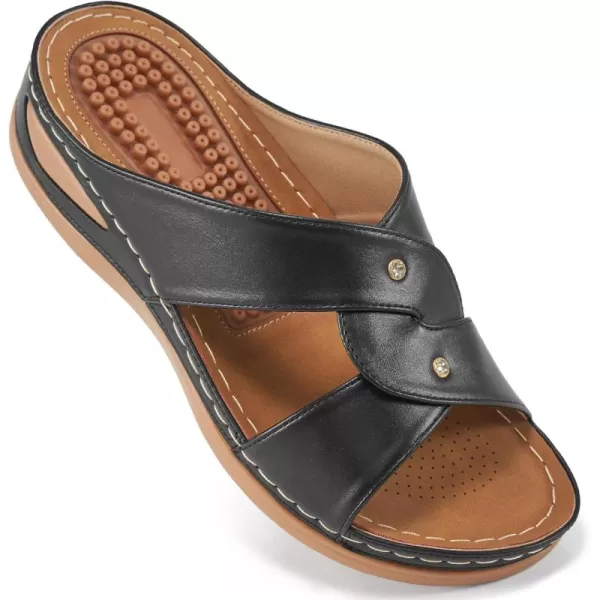 Sandals for Womens Wedge Shoes - Dressy Summer Womens Sandal Comfortable Casual Platform Beach Slides