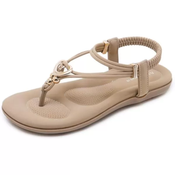 Women's Summer Sandals Beach Bohemian Beaded Ankle Walking Strap Casual Flip Flops Ladies Sexy Flats Comfortable Shoes