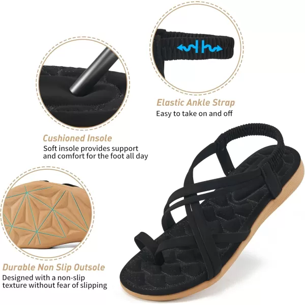 Alicegana Women's Sandals Dressy Summer - Gladiator Flat Comfortable Walking Shoes Causal Cute Ladies Sandal