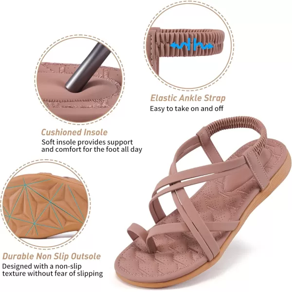 Alicegana Women's Sandals Dressy Summer - Gladiator Flat Comfortable Walking Shoes Causal Cute Ladies Sandal