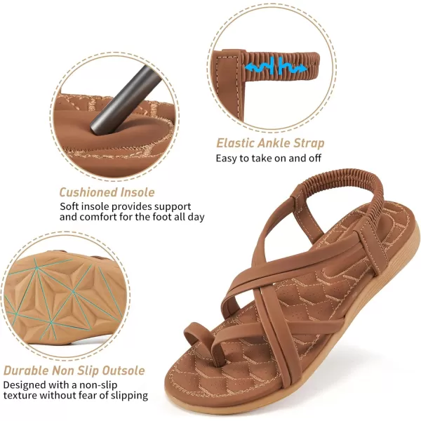 Alicegana Women's Sandals Dressy Summer - Gladiator Flat Comfortable Walking Shoes Causal Cute Ladies Sandal