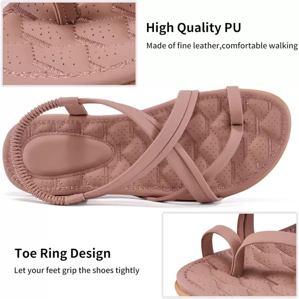 Alicegana Women's Sandals Dressy Summer - Gladiator Flat Comfortable Walking Shoes Causal Cute Ladies Sandal