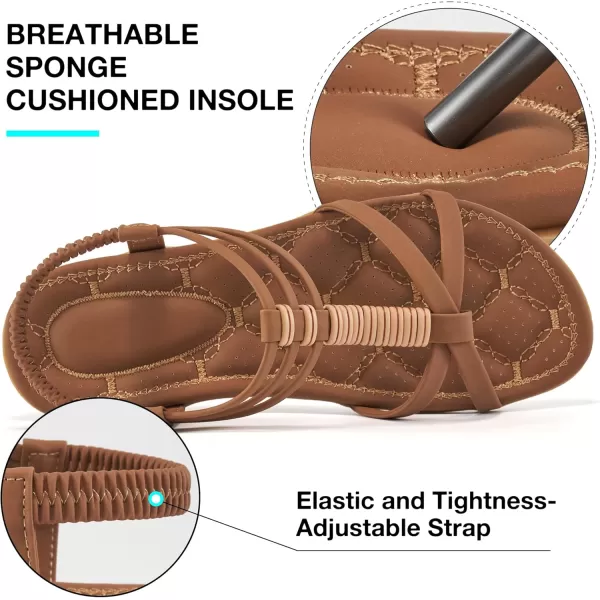 Alicegana Womens Sandals Summer Dressy Gladiator Flat Comfortable Walking Shoes Non Slip Casual Beach Ladies Sandal