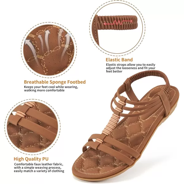 Alicegana Womens Sandals Summer Dressy Gladiator Flat Comfortable Walking Shoes with Non Slip Casual Beach Sandal